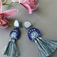 Aretes Azul Plata