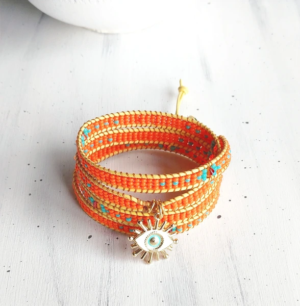 Pulsera Naranja Turquesa