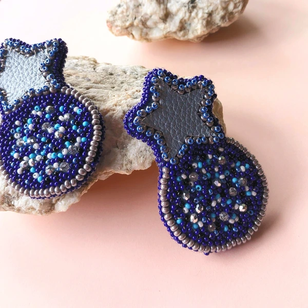 Maxi Aretes Estrella Plateada