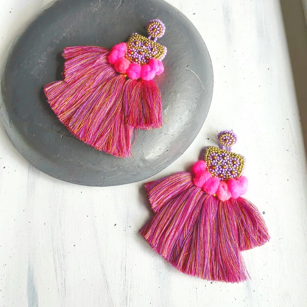 Aretes Rosa Neón