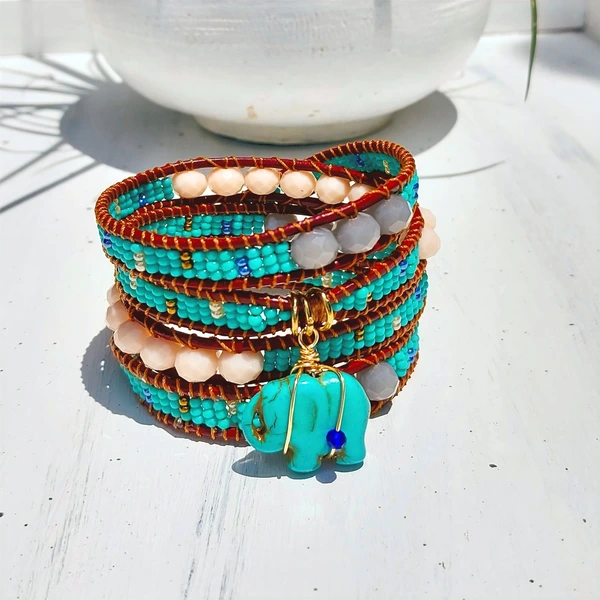 Pulsera Elefante en Turquesa