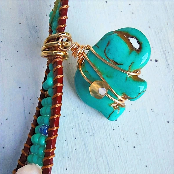 Pulsera Elefante en Turquesa