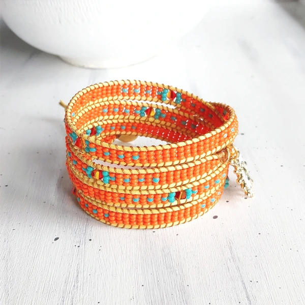 Pulsera Naranja Turquesa